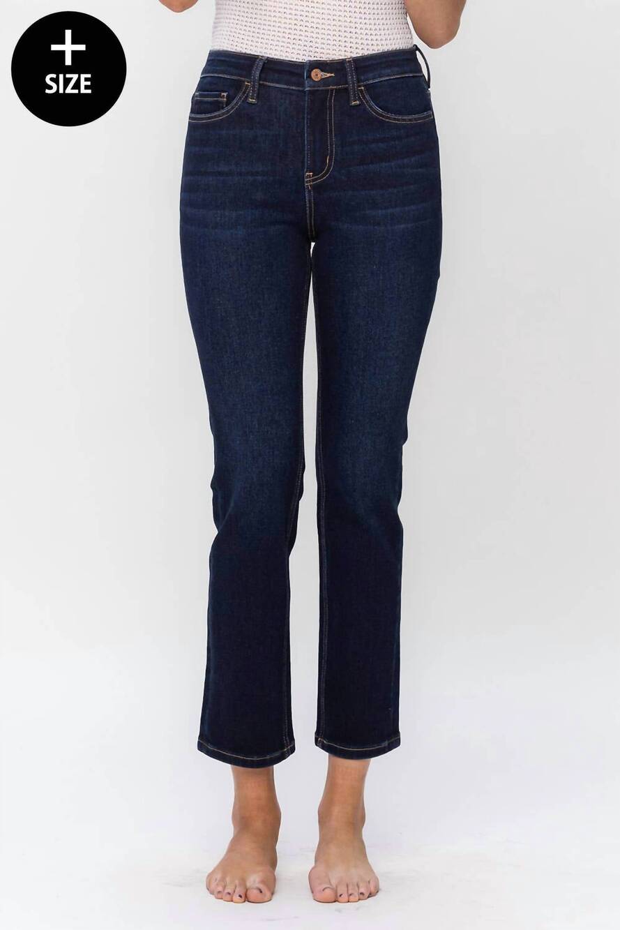 NEW VERVET BY FLYING MONKEY high rise ankle slim straight jeans - plus in enrapt